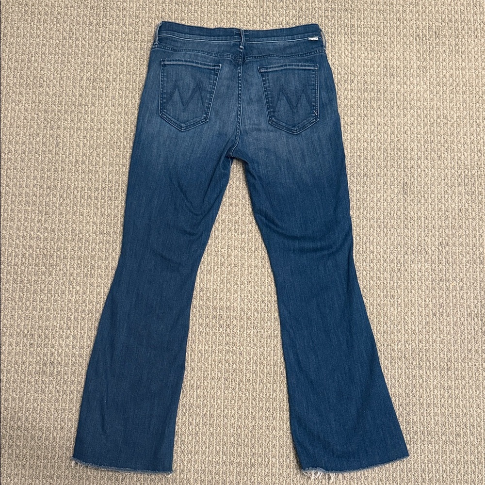 MOTHER Dark Blue Flared Wide Leg Jeans